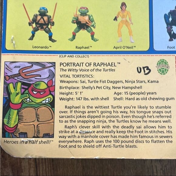 1988 Teenage Mutant Ninja Turtles Raphael Action Figure - Vintage Green and Red - Picture 5 of 5